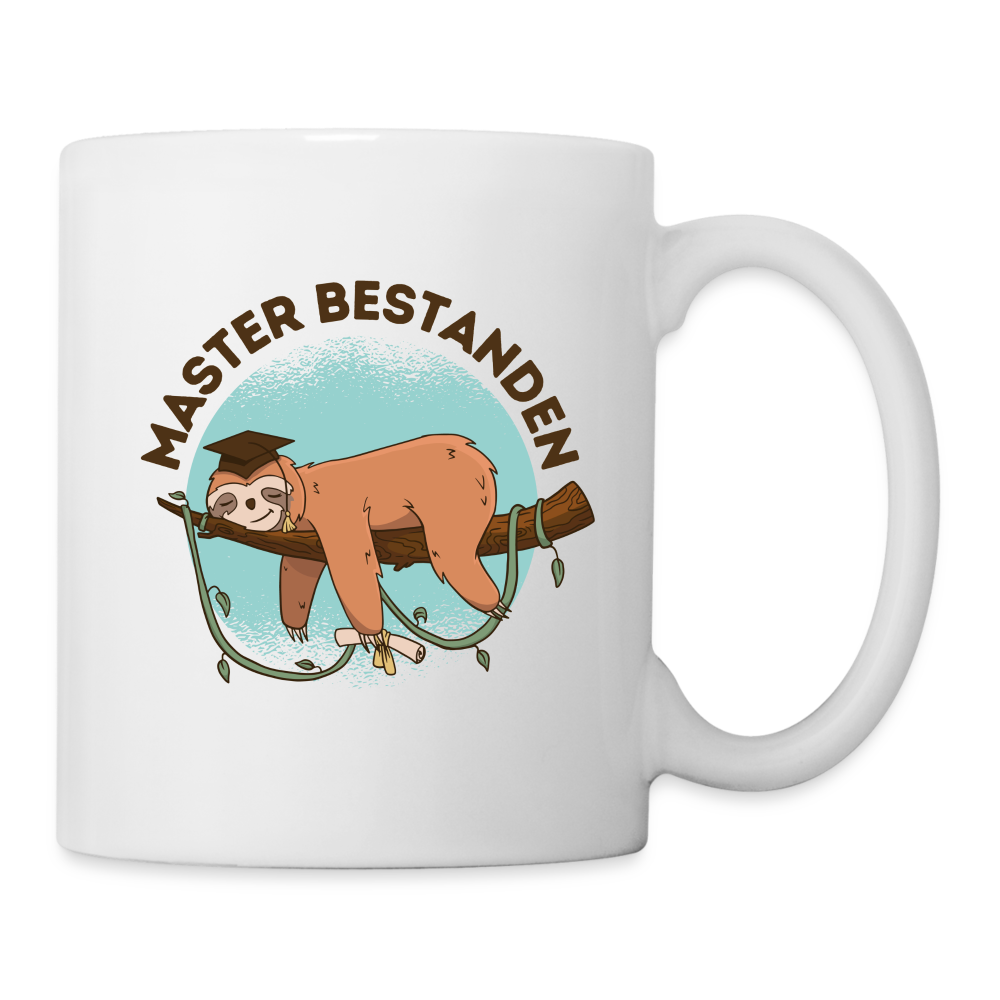 Tasse "Master bestanden" - weiß