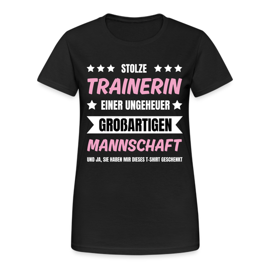 Frauen T-Shirt "Stolze Trainerin einer großartigen Mannschaft" - Schwarz