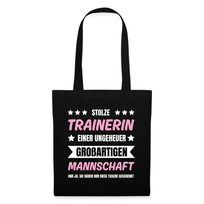 Stoffbeutel "Stolze Trainerin einer großartigen Mannschaft" - Schwarz