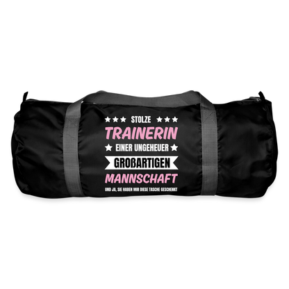 Sporttasche "Stolze Trainerin einer großartigen Mannschaft" - Schwarz