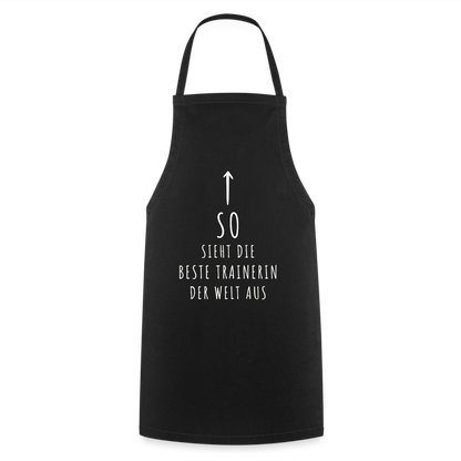 Kochschürze "So sieht die beste Trainerin der Welt aus" - Schwarz