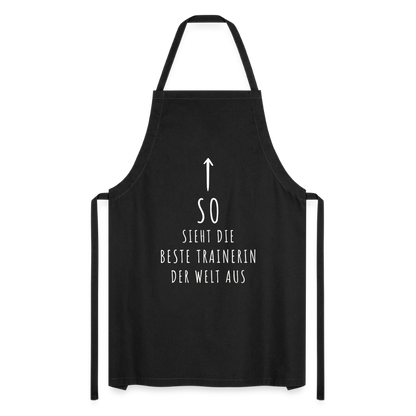 Kochschürze "So sieht die beste Trainerin der Welt aus" - Schwarz