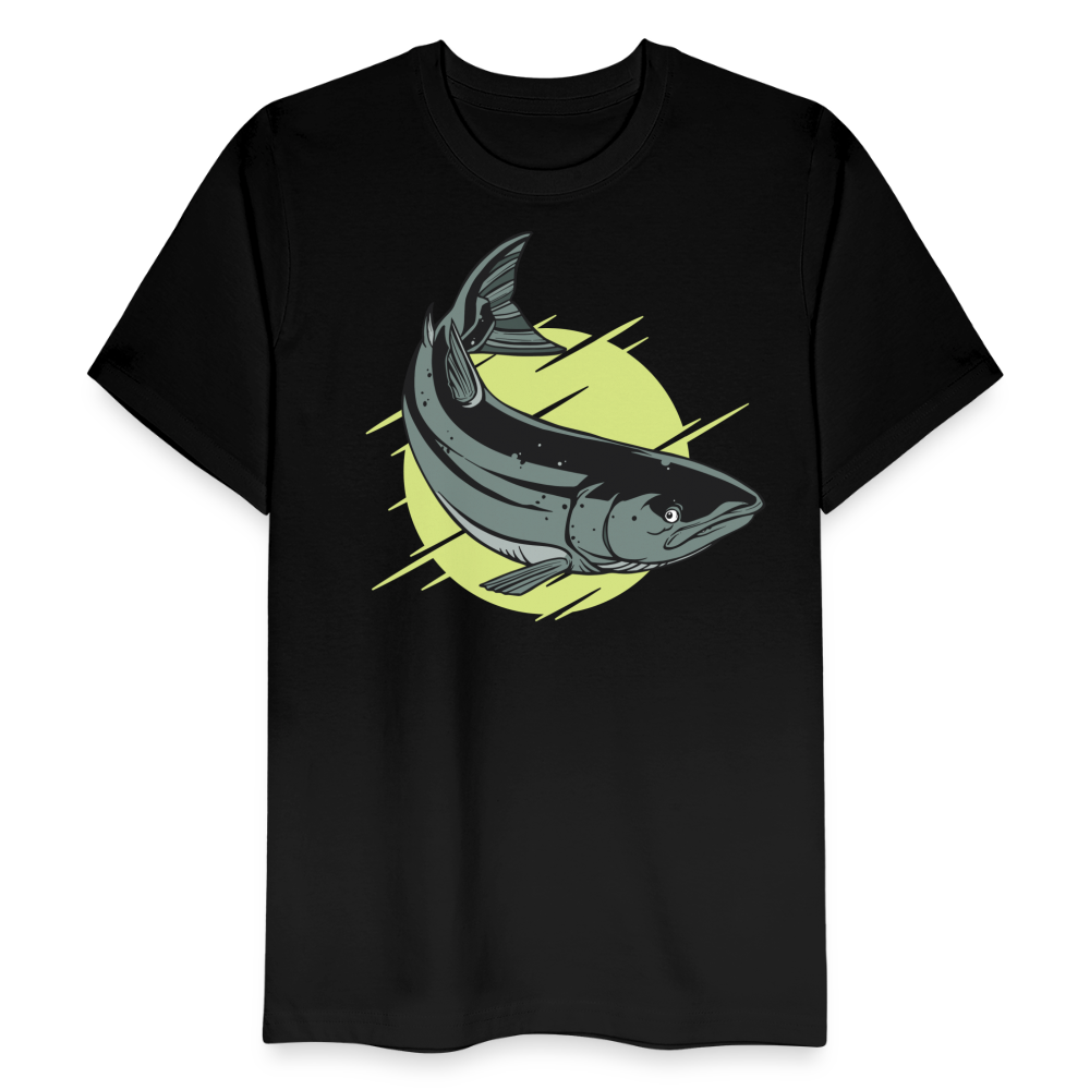 Männer Bio T-Shirt "Atlantischer Lachs" - Schwarz