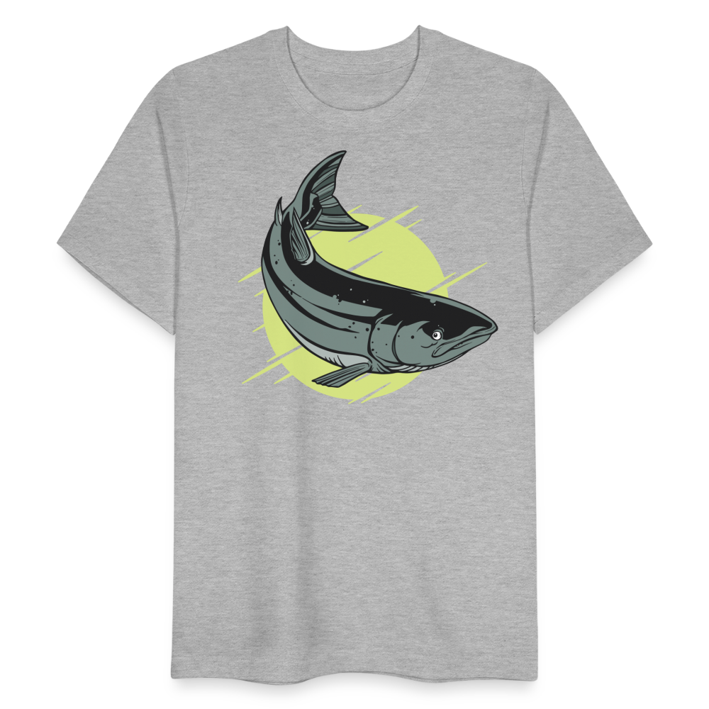 Männer Bio T-Shirt "Atlantischer Lachs" - Grau meliert