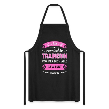 Kochschürze "Ich bin die verrückte Trainerin" - Schwarz