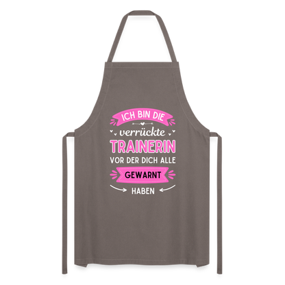 Kochschürze "Ich bin die verrückte Trainerin" - Grau