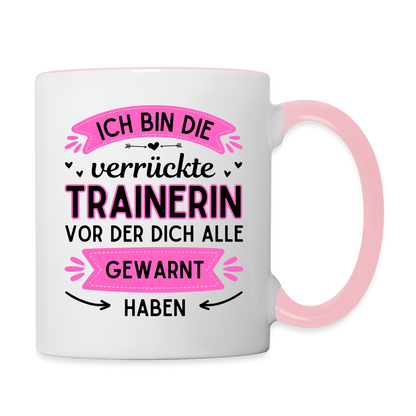 Tasse "Ich bin die verrückte Trainerin" - Weiß/Pink