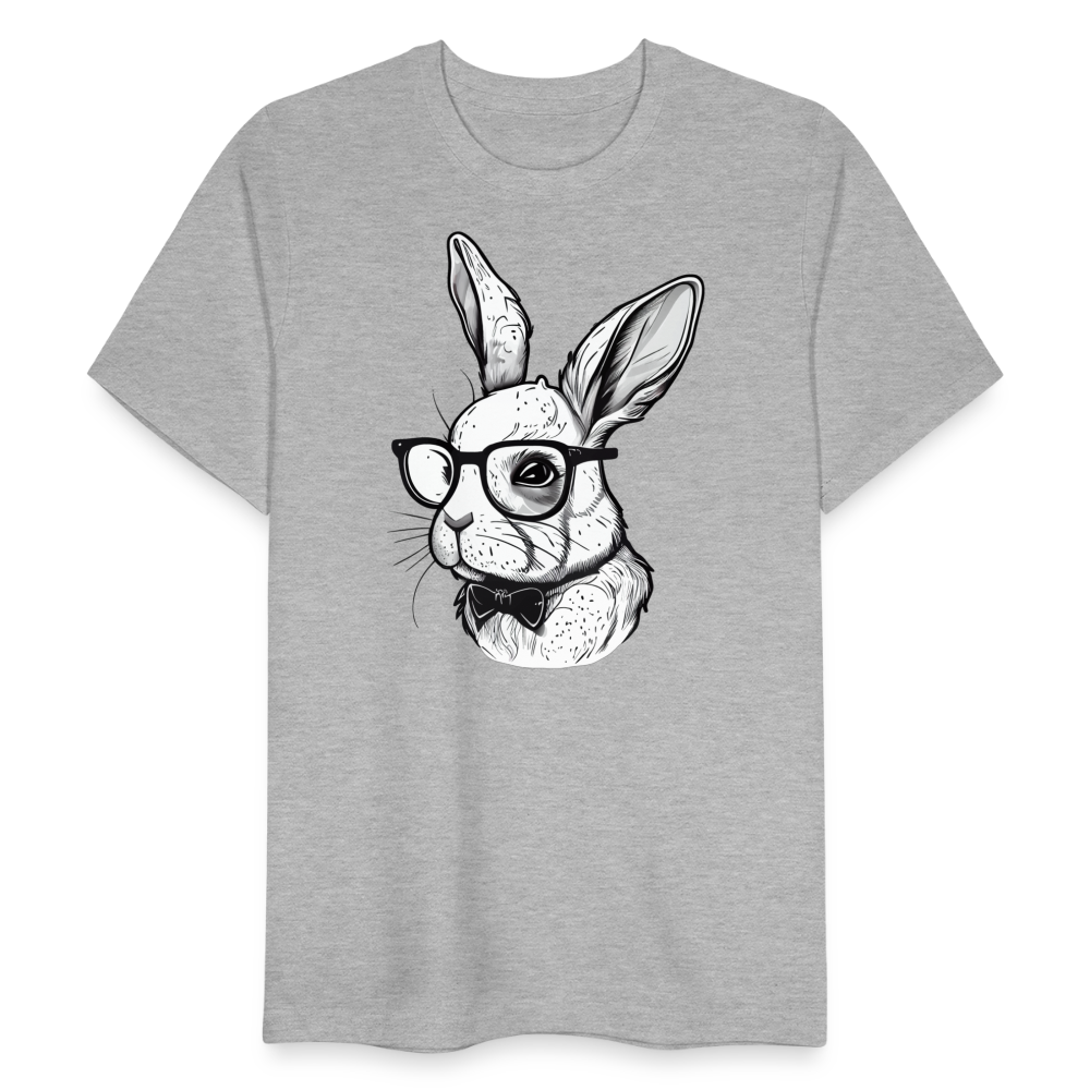 Frauen Bio-T-Shirt "Hase mit Fliege" - Grau meliert