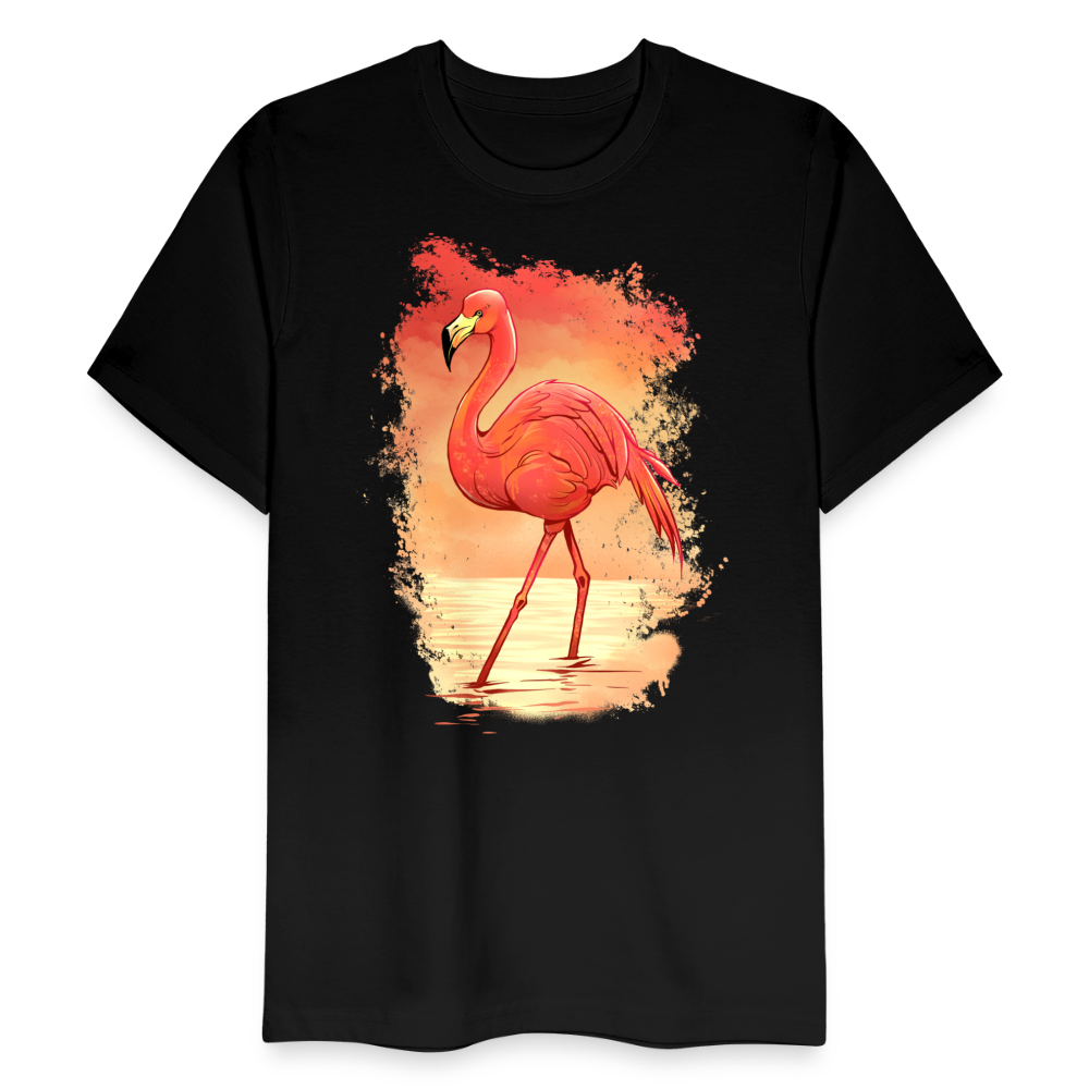 Frauen Bio-T-Shirt "Wunderschöner Flamingo" - Schwarz