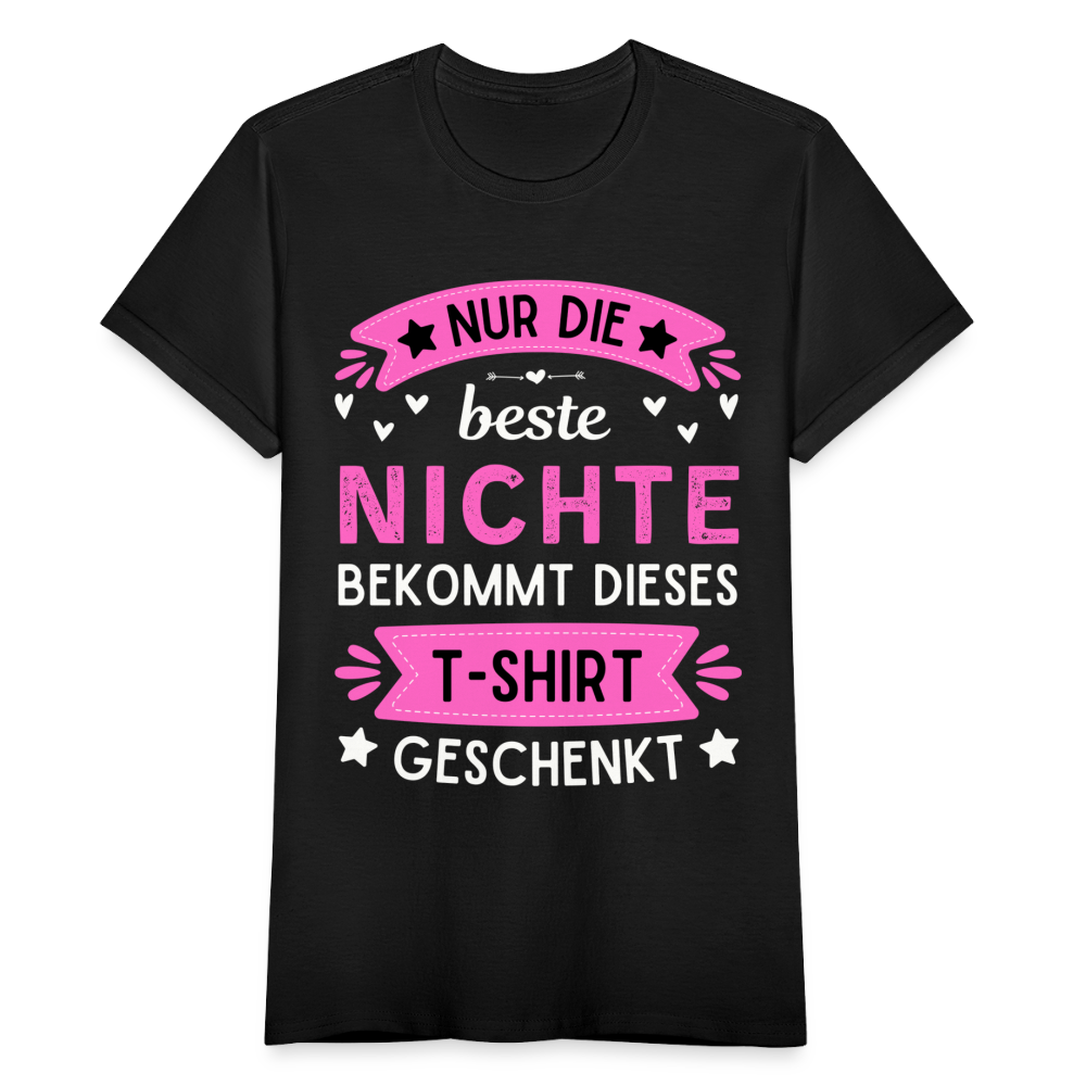 Frauen T-Shirt "Nur die beste Nichte bekommt dieses T-Shirt geschenkt" - Schwarz