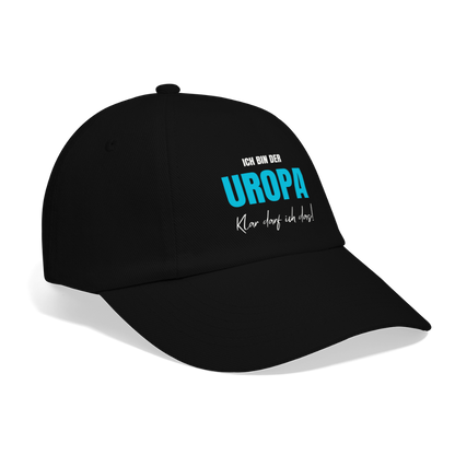 Baseballkappe "Ich bin der Uropa - Klar darf ich das! - Schwarz/Schwarz