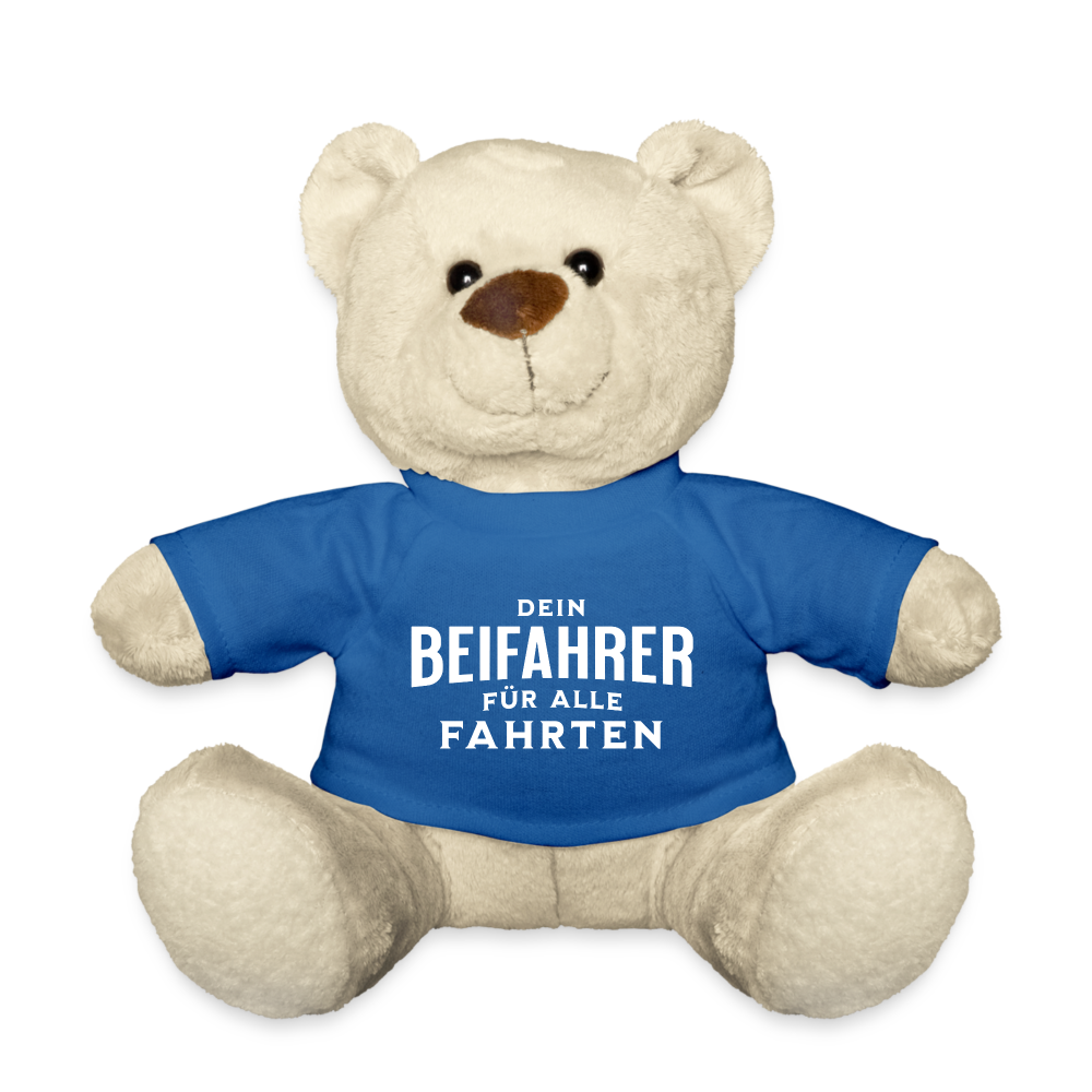 Teddy "Dein Beifahrer für alle Fahrten" - Königsblau