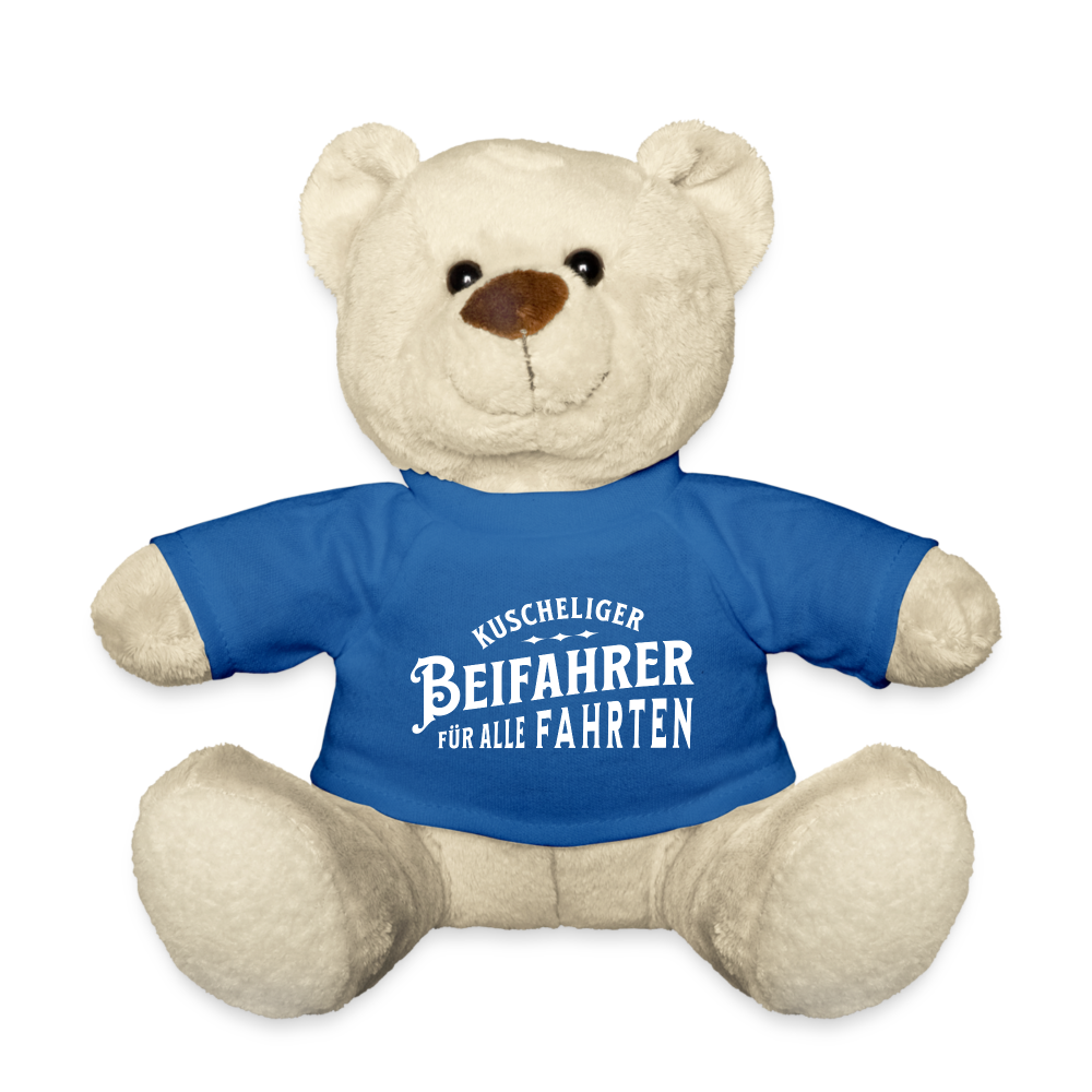 Teddy "Kuscheliger Beifahrer für alle Fahrten" - Königsblau