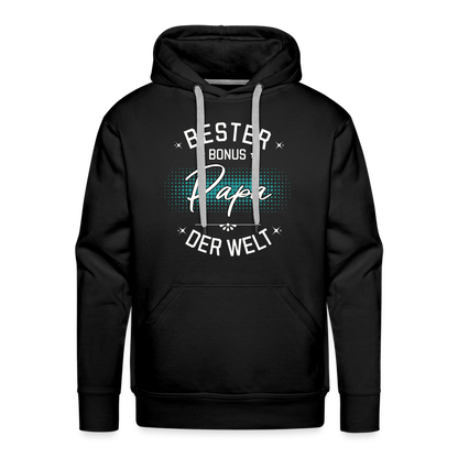Männer Hoodie "Bester Bonus Papa der Welt" - Schwarz