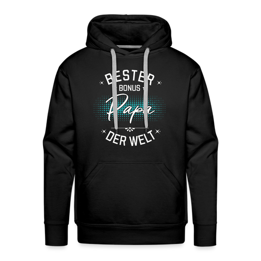 Männer Hoodie "Bester Bonus Papa der Welt" - Schwarz