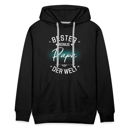 Männer Hoodie "Bester Bonus Papa der Welt" - Schwarz