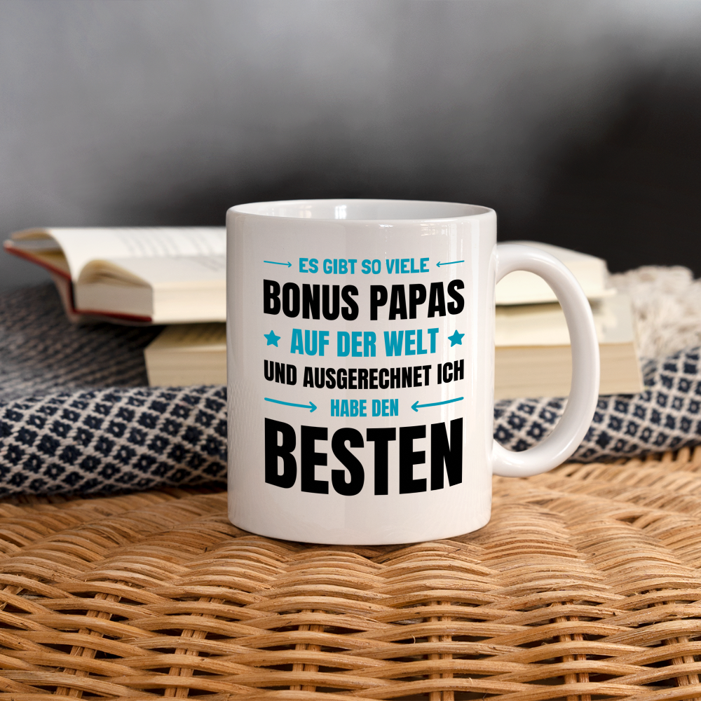 Tasse "Es gibt so viele Bonus Papas auf der Welt und ausgerechnet ich habe den besten" - Weiß