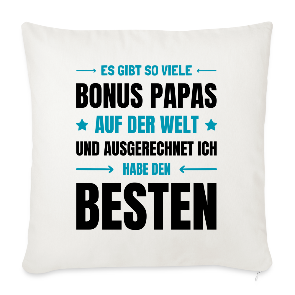 Sofakissen mit Füllung "Es gibt so viele Bonus Papas auf der Welt und ausgerechnet ich habe den besten" - Naturweiß