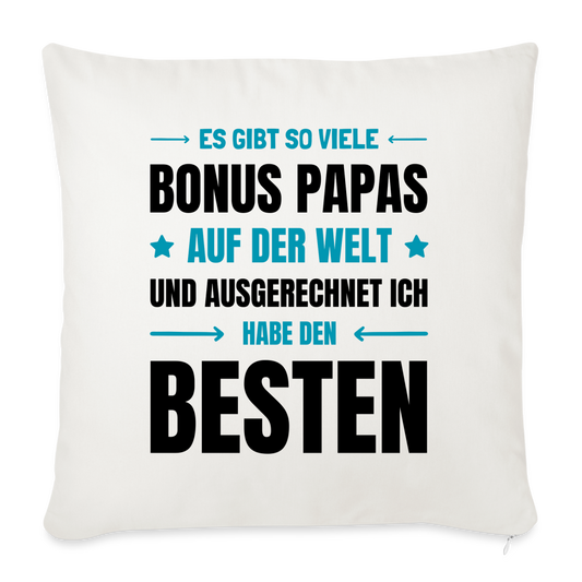 Sofakissen mit Füllung "Es gibt so viele Bonus Papas auf der Welt und ausgerechnet ich habe den besten" - Naturweiß