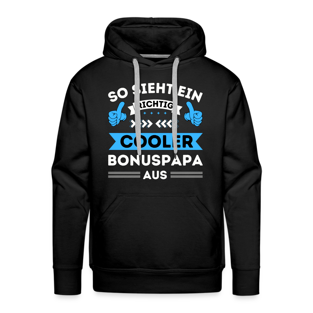 Männer Hoodie "So sieht ein richtig cooler Bonuspapa aus" - Schwarz