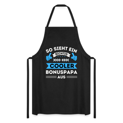 Kochschürze "So sieht ein richtig cooler Bonus Papa aus" - Schwarz