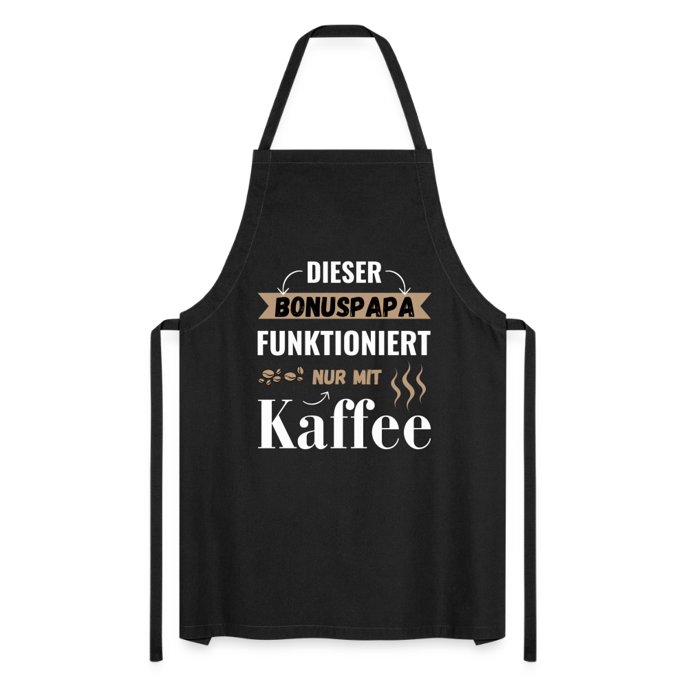 Kochschürze "Dieser Bonuspapa funktioniert nur mit Kaffee" - Schwarz