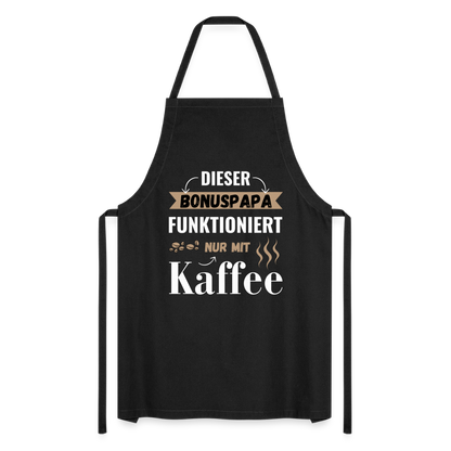 Kochschürze "Dieser Bonuspapa funktioniert nur mit Kaffee" - Schwarz