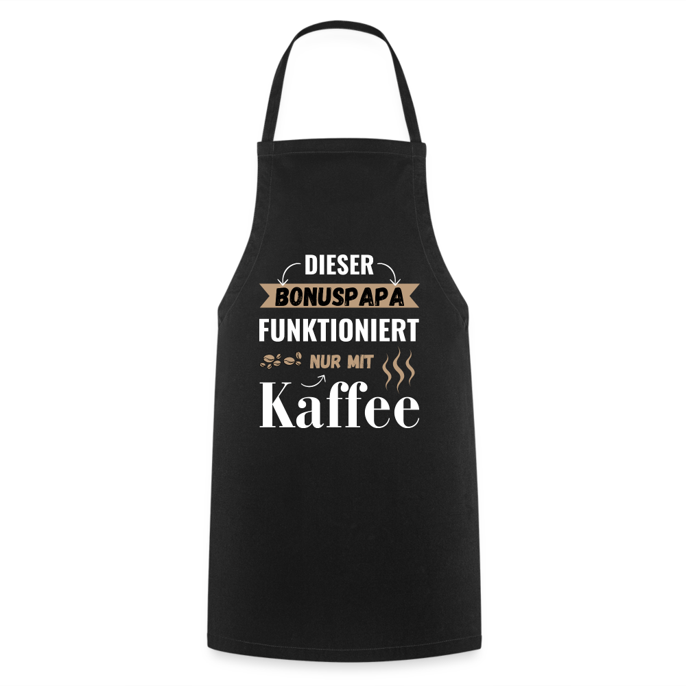 Kochschürze "Dieser Bonuspapa funktioniert nur mit Kaffee" - Schwarz