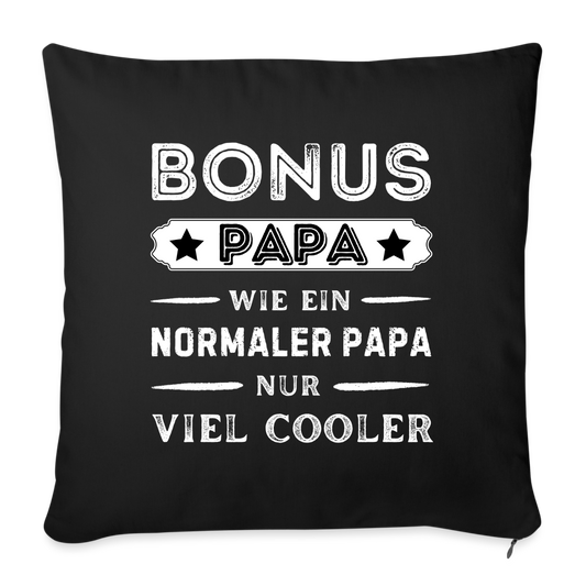 Sofakissen mit Füllung "Bonus Papa - wie ein normaler Papa, nur viel cooler" - Schwarz