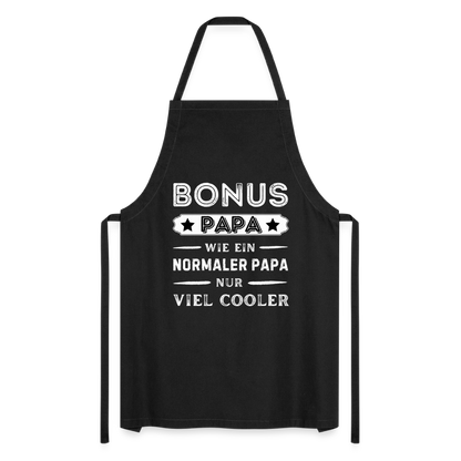 Kochschürze "Bonus Papa - wie ein normaler Papa, nur viel cooler" - Schwarz