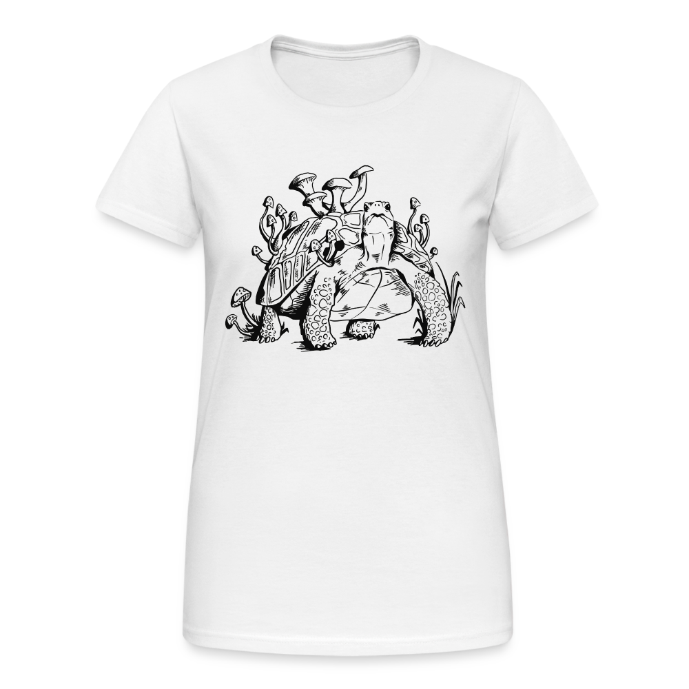 Frauen T-Shirt "Schildkröten Pilzmotiv" - Weiß