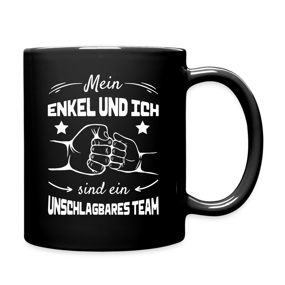 Tasse "Mein Enkel und ich sind ein unschlagbares Team" - Schwarz