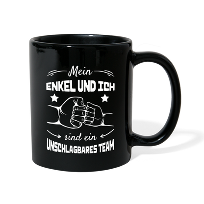 Tasse "Mein Enkel und ich sind ein unschlagbares Team" - Schwarz