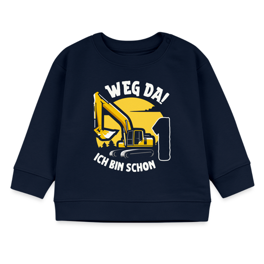 Geburtstagspullover "Weg da! Ich bin schon 1" (Bagger) - Navy