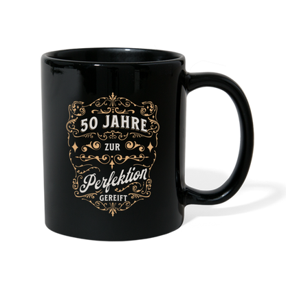 Tasse "50 Jahre zur Perfektion gereift" - Schwarz
