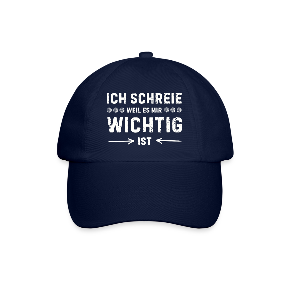 Baseballkappe "Ich schreie, weil es mir wichtig ist" - Blau/Blau