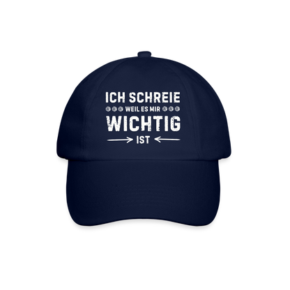 Baseballkappe "Ich schreie, weil es mir wichtig ist" - Blau/Blau
