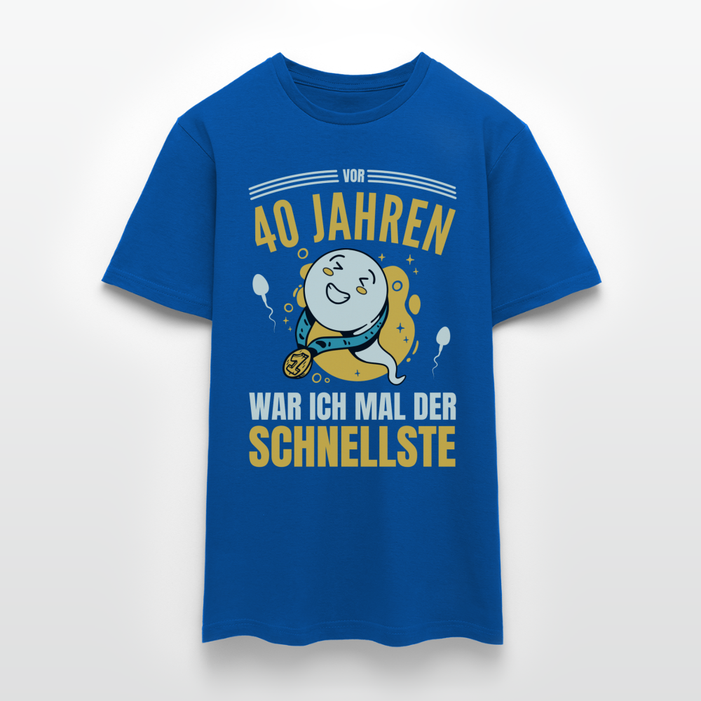 Männer T-Shirt "Vor 40 Jahren war ich mal der Schnellste" - Royalblau