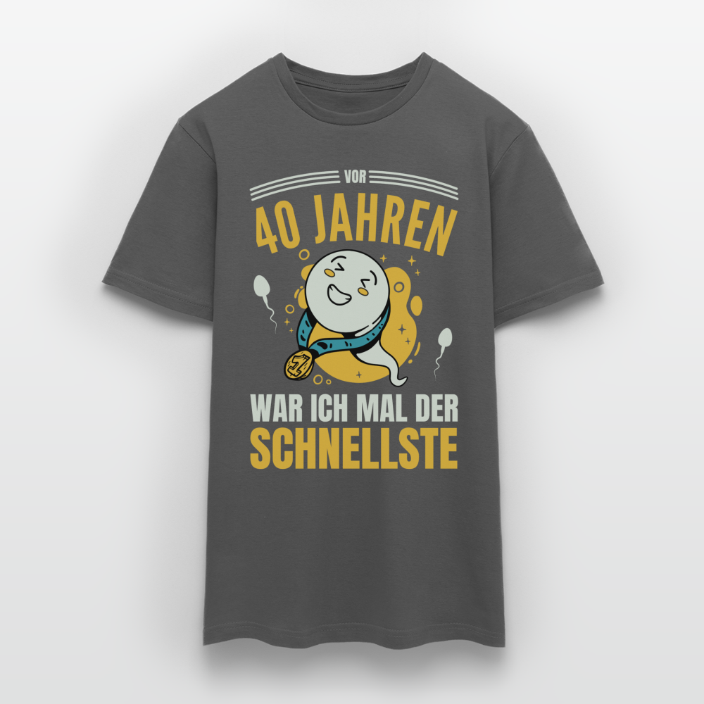 Männer T-Shirt "Vor 40 Jahren war ich mal der Schnellste" - Anthrazit