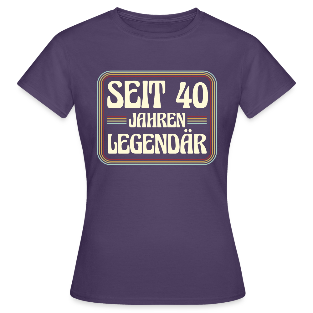 Frauen T-Shirt "Seit 40 Jahren legendär" - Dunkellila