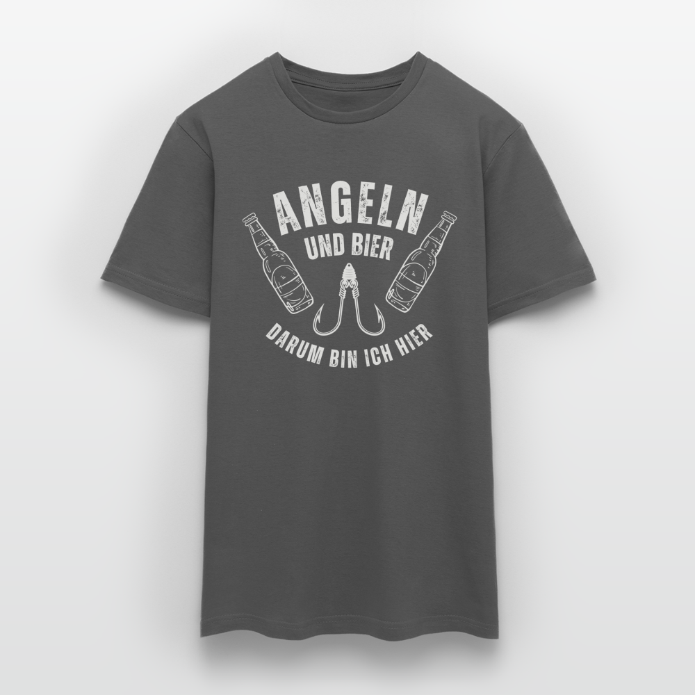 Männer T-Shirt "Angeln und Bier" - Anthrazit