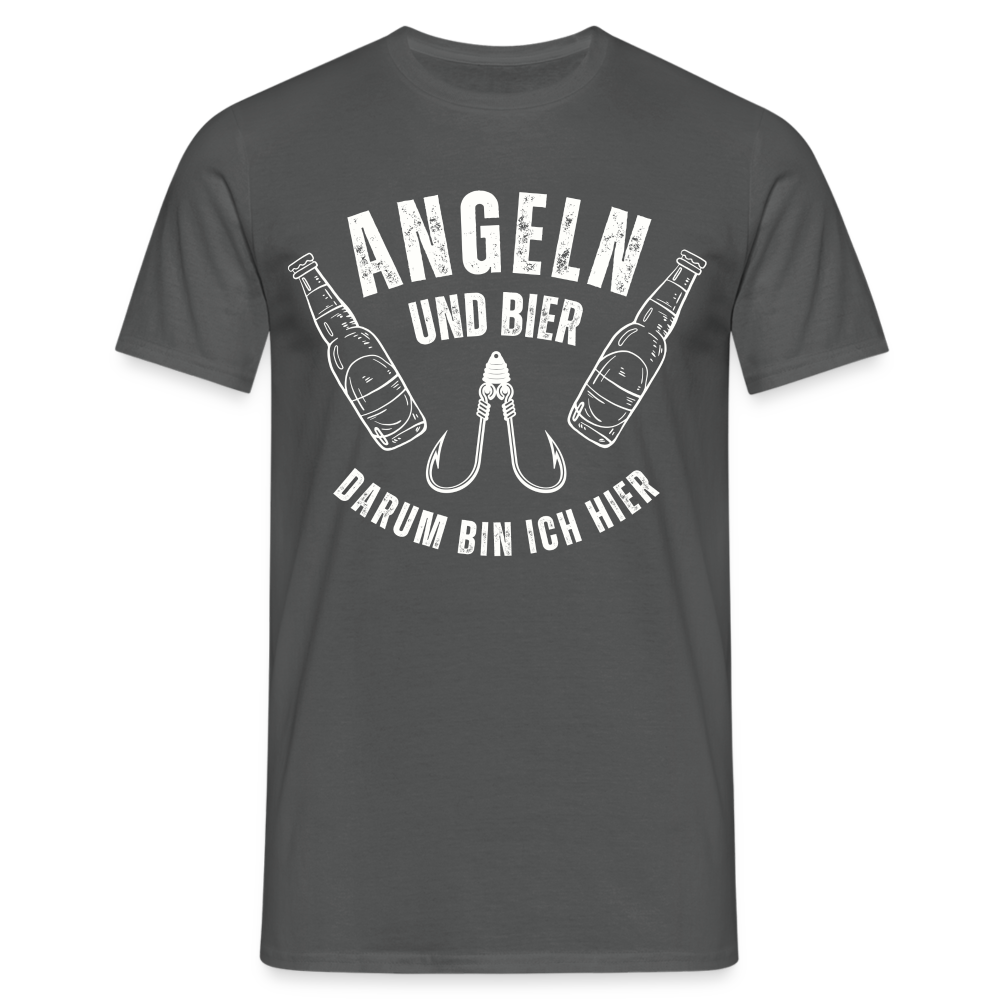 Männer T-Shirt "Angeln und Bier" - Anthrazit