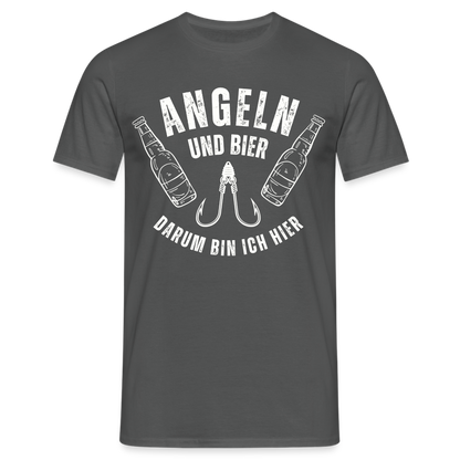 Männer T-Shirt "Angeln und Bier" - Anthrazit