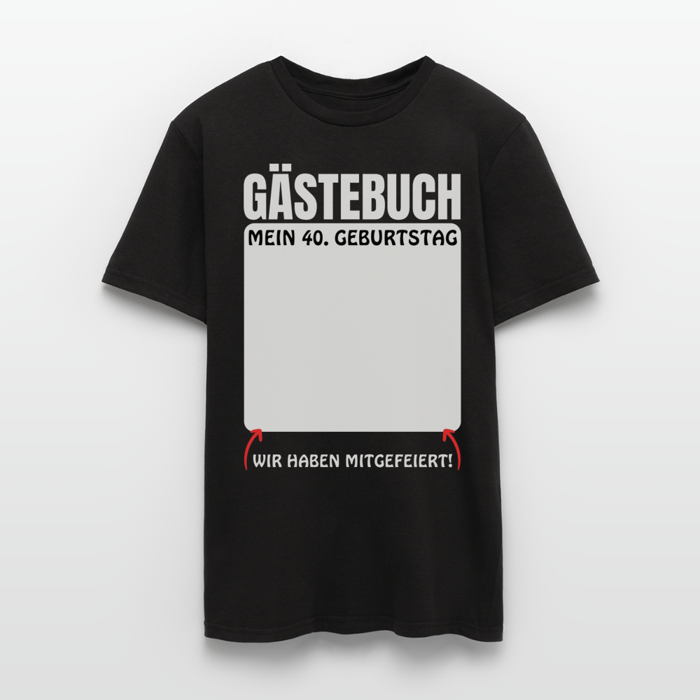 Männer T-Shirt "Gästebuch 40. Geburtstag" - Schwarz