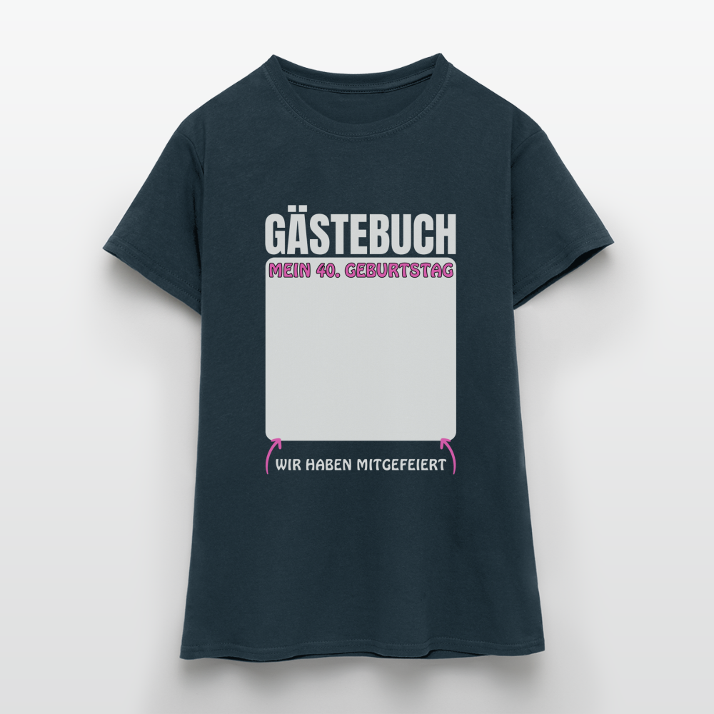 Frauen T-Shirt "Gästebuch 40. Geburtstag" - Navy