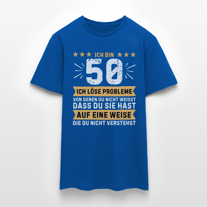 Männer T-Shirt "Ich bin 50 - Ich löse Probleme von denen du nicht weisst..." - Royalblau