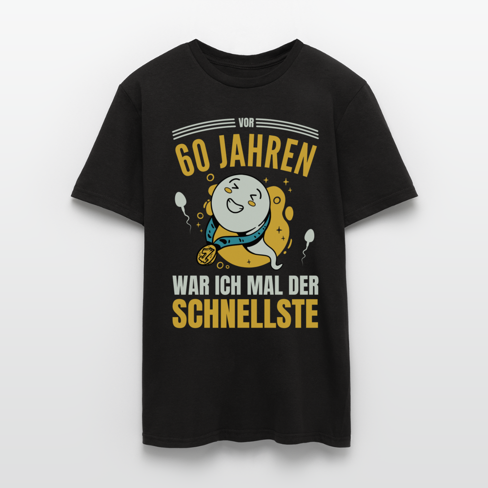 Männer T-Shirt "Vor 60 Jahren war ich mal der Schnellste" - Schwarz