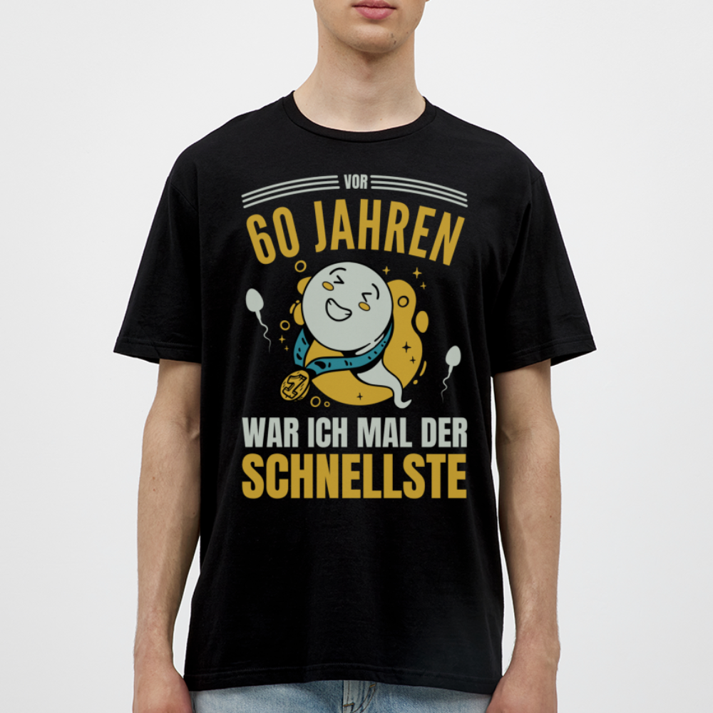 Männer T-Shirt "Vor 60 Jahren war ich mal der Schnellste" - Schwarz