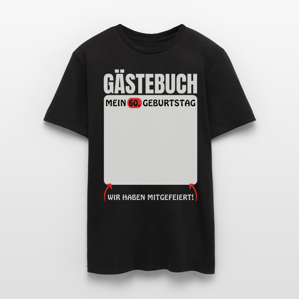 Männer T-Shirt 60. Geburtstag "Gästebuch" - Schwarz