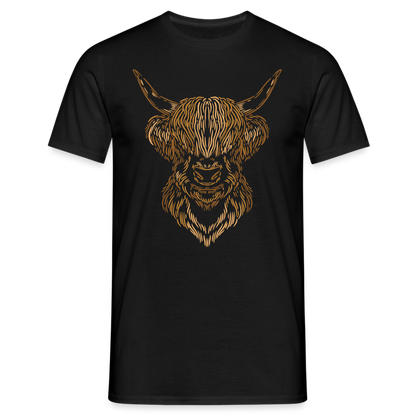 Männer T-Shirt "Schottisches Hochlandrind" (kreativ) - Schwarz
